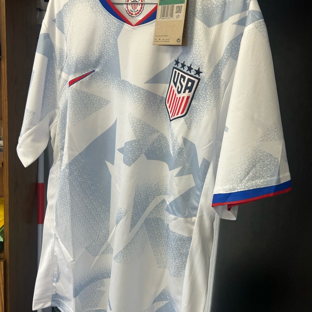 Nike White USA Soccer Jersey with Red & Blue Accents - Picture 7 of 10